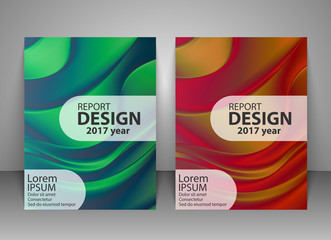 Brochure design template. Abstract holographic background. Report, flyer, business layout, presentation template A4 size. Vector illustration.