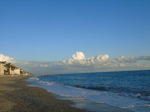 A beautiful caption from the seaside of Varazze, in winter with a great sunset