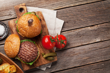 Tasty grilled home made burgers