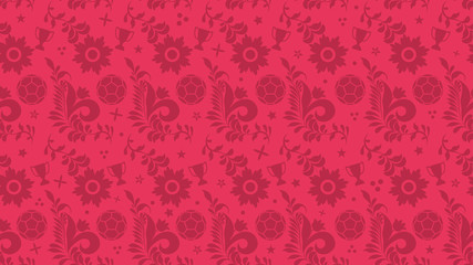 Background with russian patterns and elements. Football 2018. Vector illustration