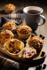 Cupcakes with with black currant