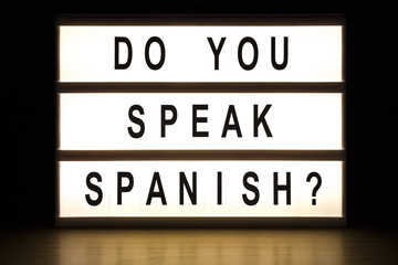 Do you speak Spanish light box sign board