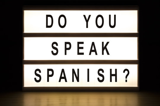 Do You Speak Spanish Light Box Sign Board