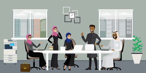 muslim male and female in the workplace