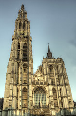 Antwerp Cathedral of Our Lady largest Gothic cathedral in Belgium and Benelux built in 1352, Flanders