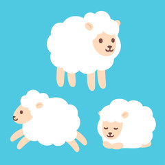 Cute cartoon sheep set