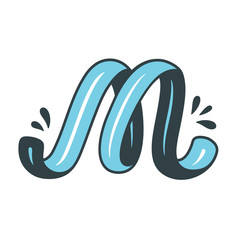 Initial hand drawn letter M