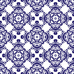 Seamless pattern oriental ornament. Textile print. Islamic vector design. Floral tiles.