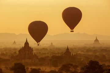 View to the ancient temples in Bagan, Myanmar