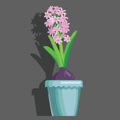 Vector tulips grey background