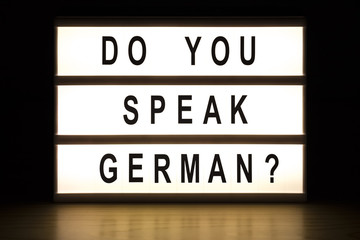 Do you speak German light box sign board