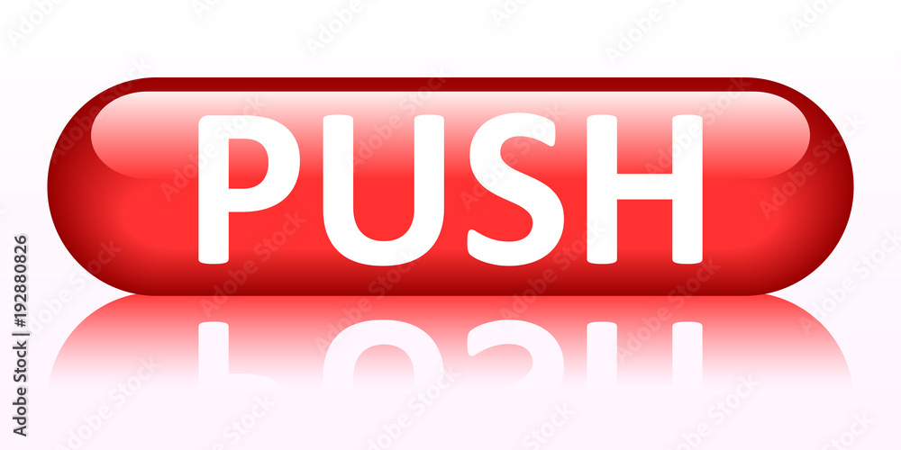 Poster push button - stock vector