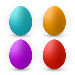 Color Eggs Collection With Gradient Mesh, design template, Vector Illustration