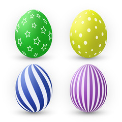 Color Eggs Collection With Gradient Mesh, design template, Vector Illustration