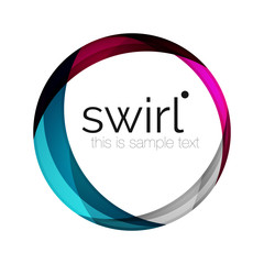 Digital techno swirl circle business icon