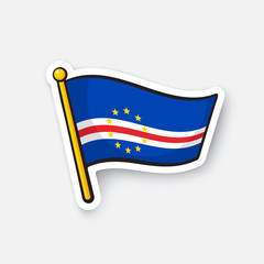 Sticker national flag of Cape Verde