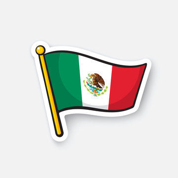 Sticker national flag of Mexico