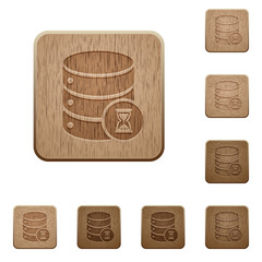 Database working wooden buttons