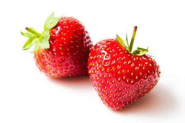 Two fresh strawberry