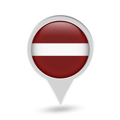 Latvia Flag Round Pin Icon