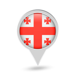 Obraz premium Georgia Flag Round Pin Icon