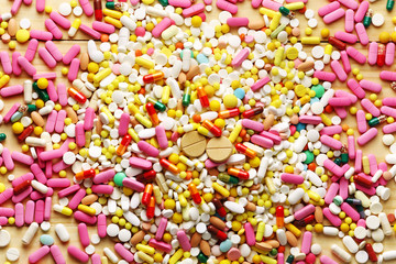 A lot of colorful pills