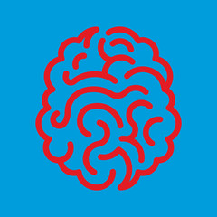 Concept of human brain, vector illustration.Brainstorming creative idea. Innovation and solution. Abstract brain with labyrinth. Vector illustration.