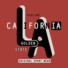 Naklejka premium Sport Los Angeles typography, t-shirt stamp graphics, vintage tee print, athletic apparel design graphic print. Vector illustration.