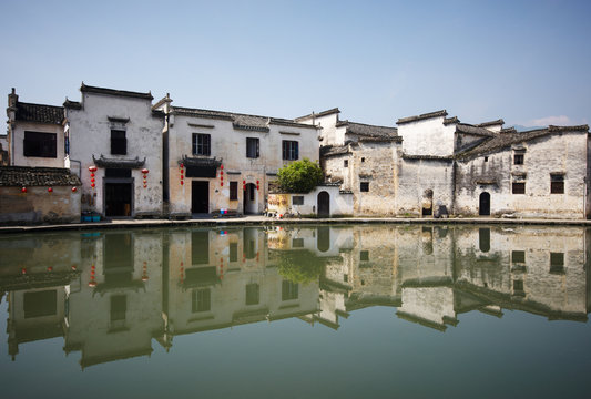 beautiful view of Hongcun village, China.