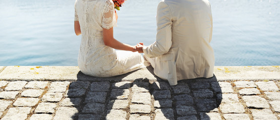 happy wedding, bride and groom together