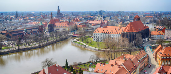 Wroclaw, Panorama, Wyspa Piasek