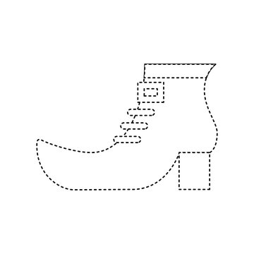 saint patricks day boot of leprechaun accessory vector illustration dotted line image