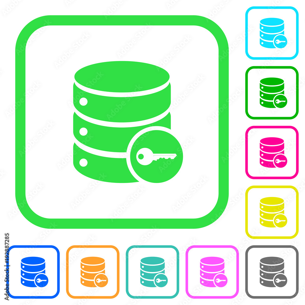 Poster secure database vivid colored flat icons