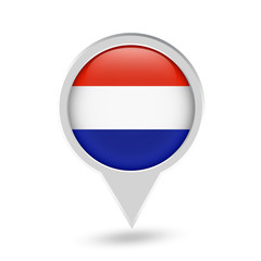 Netherlands Flag Round Pin Icon
