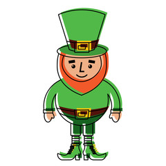 cute cartoon leprechaun st patricks day mascot character vector illustration