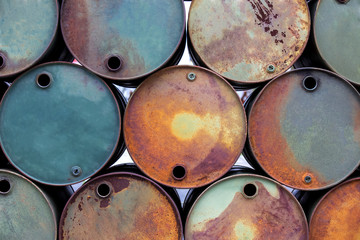 old oil barrels background