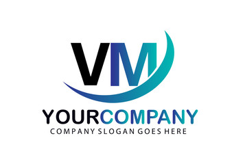 Initial Letter VM Logo Concept