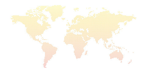 Vector dotted world map isolated on white background. © pyty
