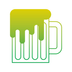 beer mug glass foam alcohol drink vector illustration neon color line image