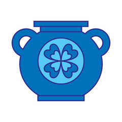 big cauldron with clover sticker image vector illustration blue design image