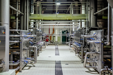Pipeline and valve system in brewery for distribution and transportation of ingredients 