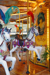 Fototapeta na wymiar Carousel horses