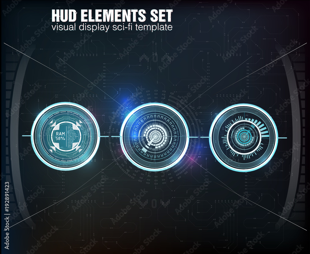Poster hud ui. abstract virtual graphic touch user interface. infographic. vector science abstract. vector 