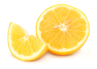 healthy food. sliced lemon isolated on white background