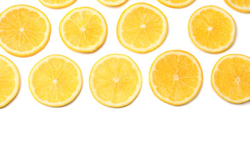 healthy food. sliced lemon isolated on white background top view
