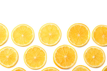 Fototapeta premium healthy food. sliced lemon isolated on white background top view