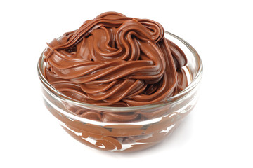 chocolate cream isolated on white background