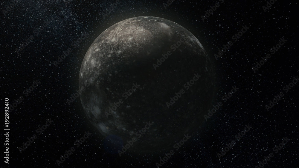 Poster planet in space. solar system and space objects. abstract scientific background - glowing planet in 