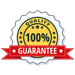 100% Qualty Guarantee label illustration