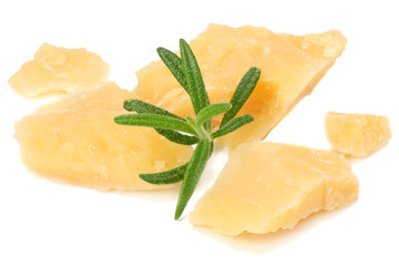 parmesan cheese isolated on white background